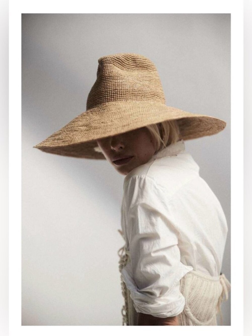 New Wyeth Lina Raffia Packable Adjustable Wide Brim Natural Sun Hat One Size NWT - Picture 8 of 14